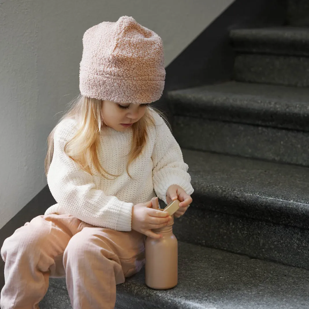 Backpack MINI & Vattenflaska Set - Pink Bouclé