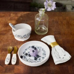 Silikontallrik med bestick - Garden Leo Toile